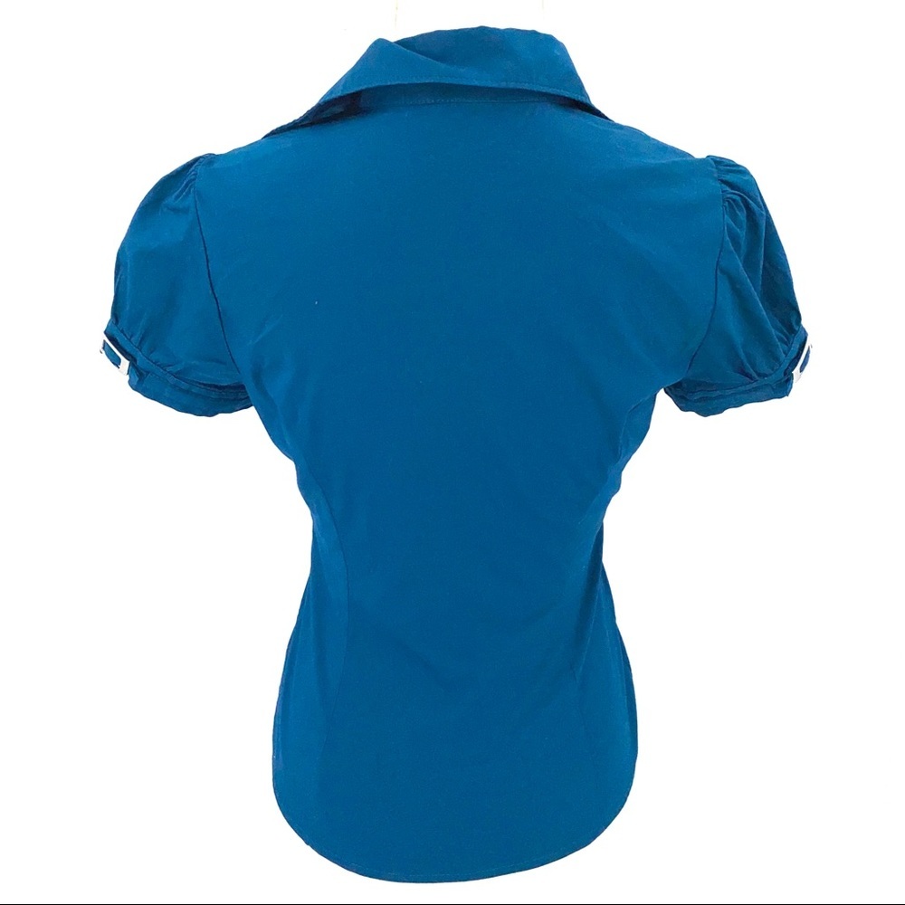 Express Design Studio Blue Button Down Top - image 6